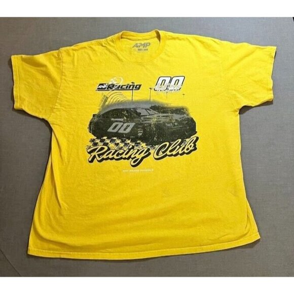 AMP Racing Club Any Means Possible Shirt Mens 2XL Yellow‎ Short Sleeve Tee Rare. - Picture 1 of 8
